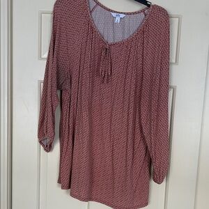 Croft & Barrow Women's Red Patterned Blouse